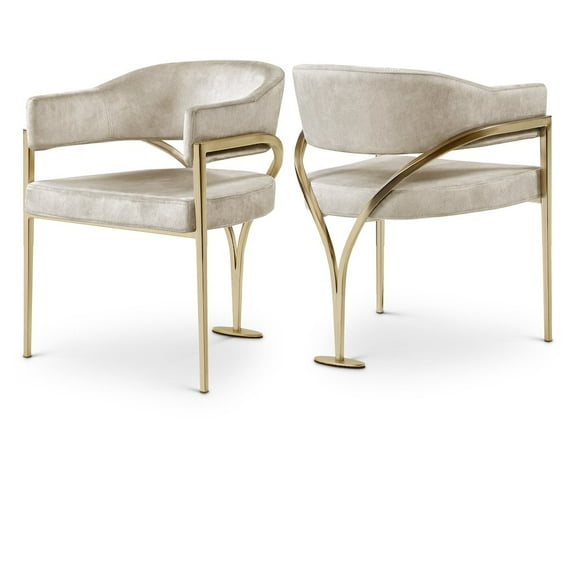 Meridian Furniture Madelyn Stone Velvet Dining Chair (Set of 2)