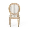 thumbnail image 5 of GDF Studio Newman French Country Fabric Dining Chairs, Set of 4, Gray Stripes and Light Beige, 5 of 5