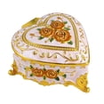 thumbnail image 3 of Caja de joyería con forma de corazón, caja de recuerdos decorativa adornada, caja de almacenamiento de joyería, caja del tesoro, pequeña baratija para Blanco, 3 of 8