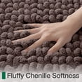 thumbnail image 3 of FRABE Luxury Bathroom Rug, Ultra Soft Quick Dry Bath Mat, Non-Slip Absorbent Thick Chenille Bath Rug, Cozy Braid Design Floor Mat for Bathtub, Sink, Laundry, Bedroom, Brown, 20"x32", 3 of 9