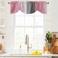 thumbnail image 4 of Tie Up Valances for Windows, Pink Gray Ombre Adjustable Valance Curtains Window Treatment for Living Room/Bedroom Windows, Vintage Country Wooden Rod Pocket Kitchen Curtains & Drapes 42x18 Inch, 4 of 9