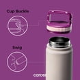 thumbnail image 4 of Carote, juego de 3 botellas y vasos térmicos de acero inoxidable aptos para portavasos, con asas y pajita, 1 litro y 700 ml, rosa., 4 of 8