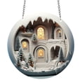thumbnail image 1 of Décorations de Noël Rondes en Acrylique Rennes Panneau Suspendu Décorations Murales Festives, 1 of 7