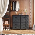 thumbnail image 6 of Casacomoda Dresser for Bedroom with 4 Storage Drawers, Small Dresser Chest of Drawers Fabric Dresser with Sturdy Steel Frame, Black, 6 of 7