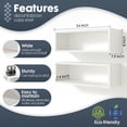 thumbnail image 5 of Kaboon 24" Floating Cube Shelves, Set of 2, Wall Mount Decorative Hanging Shelves, White, 5 of 6