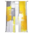 thumbnail image 7 of Yellow Gray Sheer Curtains 96 inches Long 2 Panels Set Geometric Graffiti Oil Paint Color Block Modern Tiers Sheers Rod Pocket Small Window Short Curtains for Kitchen Cafe, Each 52" W x 96" L, 7 of 7