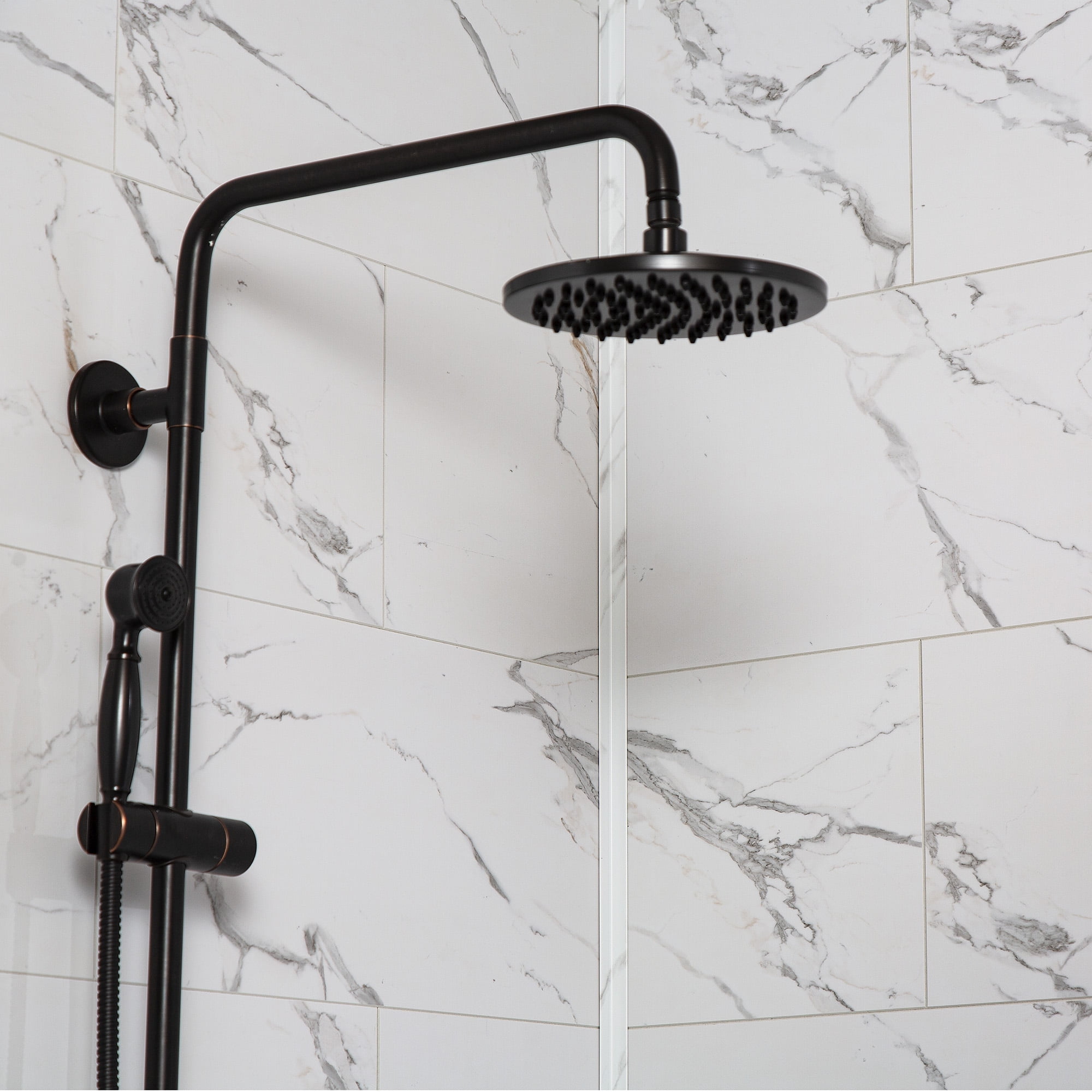 Palisade 23.2 in. x 11.1 in. Interlocking Vinyl Wall/Backsplash Panels in Carrara Marble (10 Pack)