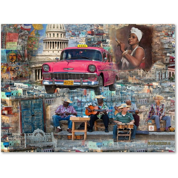 Trademark Fine Art "Pink Chevy in Havana" Canvas Art by Alberto Lopez