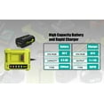 thumbnail image 3 of 6.5Ah 40V Battery and Charger Kit for Ryobi 40V Lithium Battery and Charger Combo 6.0Ah OP40601 OP4060A1 5Ah OP4050A 4Ah OP4040 2.6Ah OP40261 2Ah OP4020A for Ryobi 40 Volts Battery and Charger, 3 of 7
