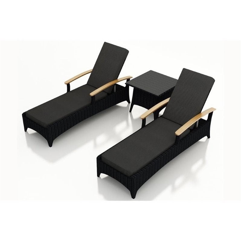 Harmonia Living Arbor 3 Piece Patio Lounge Set in Canvas Charcoal