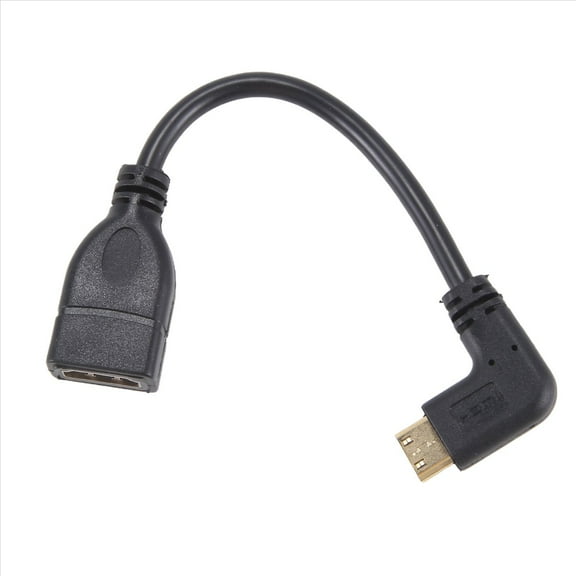 Mini To Cable 0 5Ft 90 Degree Right Angle Mini,1* HDMI-to-HDMI-Cable,Black