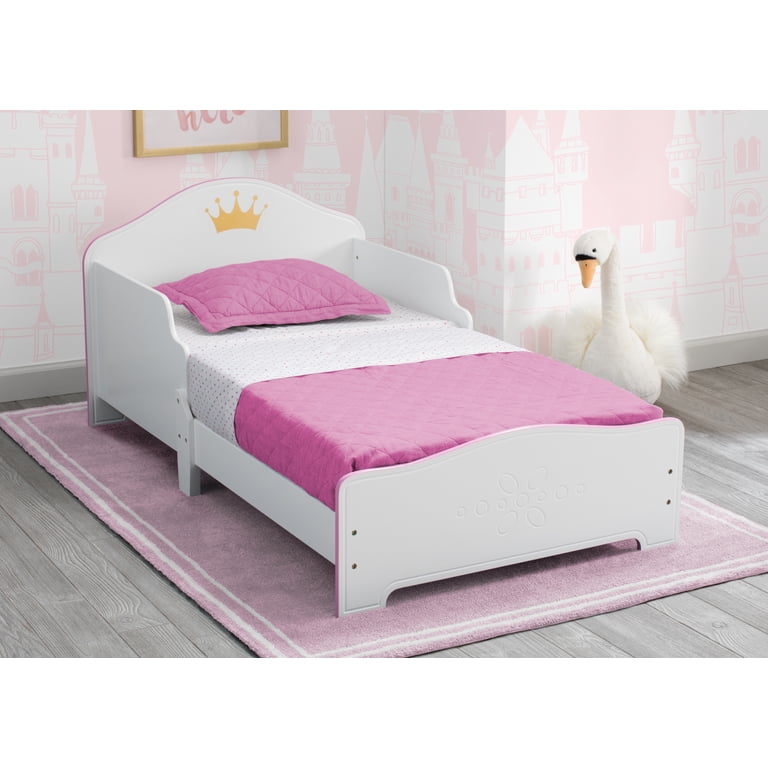 Delta Children Princess Crown Wood Toddler Bed, Greenguard Gold