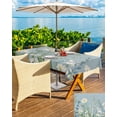 thumbnail image 5 of nqOlkjepod Botanical Blue Green Outdoor Tablecloth with Umbrella Hole & Zipper, Spring Pastoral Daisy Leaf on Linen Rectangle Table Cover 60x102 Inch, Waterproof Table Cloth Protector for Patio, 5 of 7