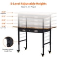 thumbnail image 2 of Work Bench 60x22Inch Work Table for Garage, Adjustable Height Workbench with Pegboard & Drawers, Rubberwood Tabletop for Workshop, Workstation with 2000 LBS Heavy Loading, Roling Wheels, 2 of 6