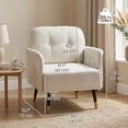 thumbnail image 3 of HOMCOM Accent Chair with Tufted Backrest and Thick Cushion, Cream White, 3 of 10