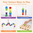 thumbnail image 2 of Clasificador de colores de madera Toy Sewulidon 3 en 1 con caja, 2 of 7