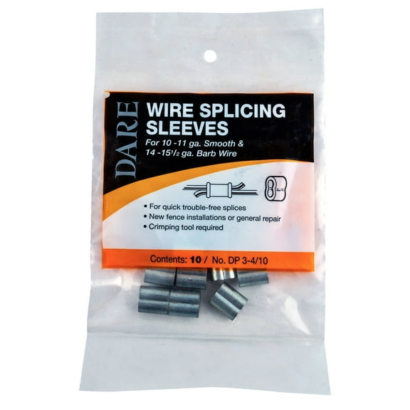 Dare Splicing Sleeve Electric Fencing Splice Sleeve DP3 - Zinc Plated Copper - 10 Pack