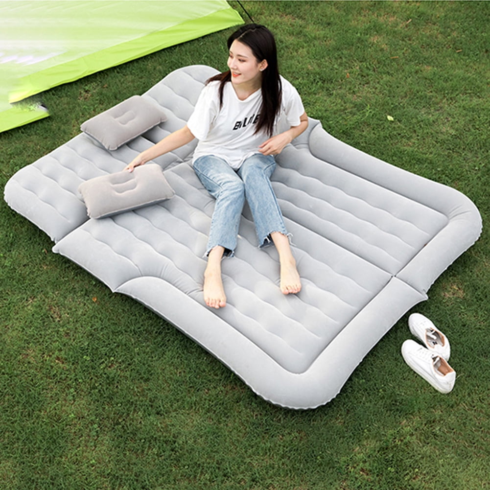 Byseng SUV Air Mattress, Inflatable Car Sleeping Bed for SUV Back Seat, Foldable PVC Flocking Soft Camping Bed 69" - Black