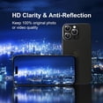 thumbnail image 4 of Compatible for iPhone 15 Pro/iPhone 15 Pro Max Camera Lens Protector Bling, 9H Tempered Glass Camera Cover Screen Protector Metal Individual Ring Protector Decoration Accessories, Black Glitter, 4 of 5