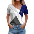 thumbnail image 1 of Blouses pour Femmes Col en V Décontracté Manches Courtes Printemps et Été, 1 of 1