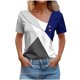 thumbnail image 1 of Tops de Algodón para Mujeres Cuello en V Casual de Manga Corta, Imitación Algodón Primavera Y Blusa de Verano, 1 of 5
