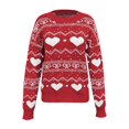 thumbnail image 4 of VISALY Pink Heart Sweater for Women Heart Sweater with Bow Dressy Casual Sweaters Oversized Sweater Pullover Sweater Dressy Tops Plus Size Sweaters Lightweight Sweaters Plus Size Sweaters Red Xl, 4 of 5
