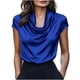 thumbnail image 1 of Camiseta de Manga Corta de Verano para las Mujeres Cuello de Vaca Color Sólido Casual, Camisetas de Manga Corta de las Mujeres Casual Elegante de Uso Diario, 1 of 7