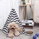 thumbnail image 5 of Tipi para mascotas, casa para perros pequeños, tienda para gatos, cama para dormir, cama cálida para cachorros de interior, 5 of 9