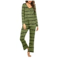 thumbnail image 1 of Birdeem Ensembles de Pyjama pour Femmes, Hauts et Pantalons Décontractés Unis, Manches 3/4, 1 of 5