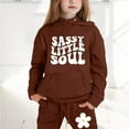 thumbnail image 2 of Kids Boys Girls Active Sweatsuit,2 Piece Long Sleeve Brown Pullover Hoodie Sweatshirt and Jogger Sweatpants Warm Fall Winter Clothes Kids Boy Clothes 4-5 Years, 2 of 7
