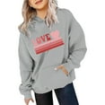 thumbnail image 2 of FAOWME Chandail à Capuchon pour Filles Manches Longues Sweat à Capuche Graphique Mignon Gris 12-13 Ans, 2 of 3