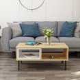 thumbnail image 4 of Ada Home Décor Modern Mendoz Wooden Rectangle Coffee Table, Oak, 4 of 6