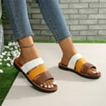 thumbnail image 4 of LOVZFMLL Flat Sandals for Women 2025 Slip On Open Toe Slides Sandals Summer Casual Outdoor Beach Vacation Slippers Yellow 7, 4 of 8