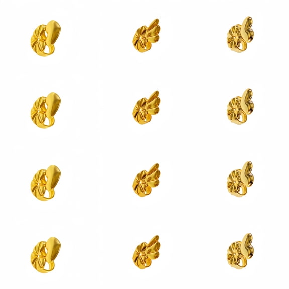 6 Pairs Earring Backs for Heavy Earrings, 14K Gold Plated Earring Lifters for Droopy Ears, Hypoallergenic Adjustable Heart Earring Backs