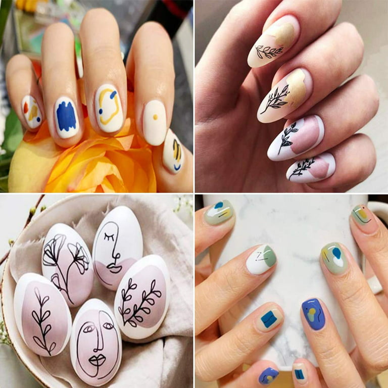  6 Sheets Cute Nail Art Stickers Decals 3D Self