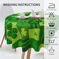 thumbnail image 6 of St.Patrick''s Day Round Tablecloth 60 Inch Green Shamrock Table Cover Washable Polyester for Dining Table, Buffet Parties and Camping, 6 of 6