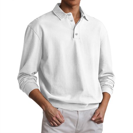 KKBOTIVE Mens Long Sleeve Polo Shirts Collared Performance Shirts Casual Workwear Pullover Fashion Fall Spring Clothes Mens Apparel ( White Size: L ) KKBOTIVE Mens Long Sleeve Polo Shirts Collared Performance Shirts Casual Workwear Pullover Fashion Fall Spring Clothes Mens Apparel ( White Size: L )