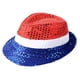 thumbnail image 3 of Sombrero del 4 de julio, accesorios de vestuario, moda para el Día de la Independencia, lentejuelas, Fedora, 3 of 9