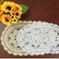 thumbnail image 6 of 11X19 Inch 100% Cotton Handmade Lace Crochet Oval Table mats Placemats Doily Doilies, 6 of 7