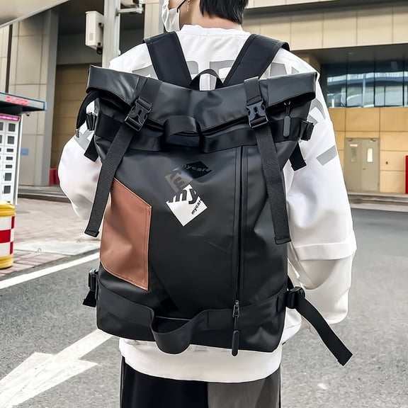 Backpack Men's Large Capacity Waterproof Rucksack,Black