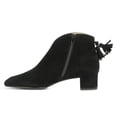 thumbnail image 4 of FSJ Women Fashion Western Tassel Block Low Heel Ankle Boots Side Zipper Booties Closed Toe V Cut Casual Vintage Shoes Size 8 Black, 4 of 4