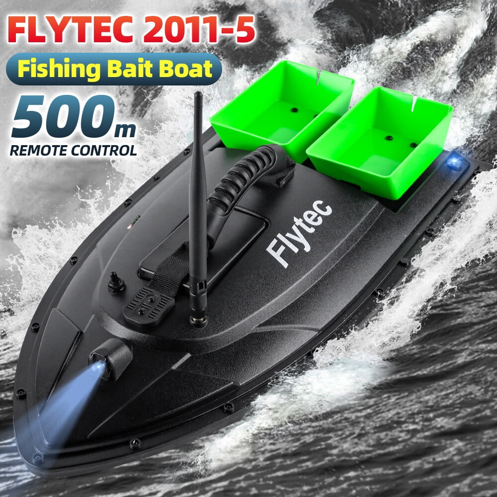 Flytec Fishing Bait Boat 500m Remote Control Dual Motor Fish Finder 1.5KG Loading with LED Light for