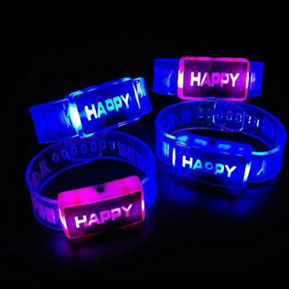 KHBUAB 12Pcs Led Jewelry Assorted Color 3.9x0.8in Glow In The Dark Bracelets For Men Women Young Elderly Concerts