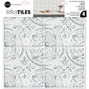 RoomMates Tin White Peel & Stick Tile Backsplash