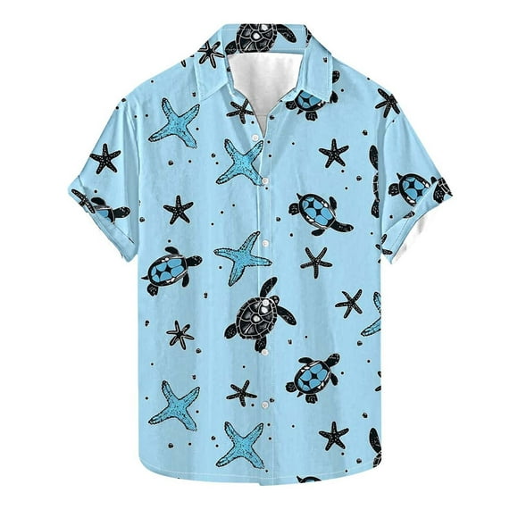 Txeol Men's Hawaiian Shirt Short Sleeve Casual Button Down Tropical Summer Beach Aloha Shirts Flash Deals,Multicolor,XXXL