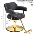 thumbnail image 2 of UBesGoo Barber Chair, 360° Swivel Salon Styling Chair, Heavy Duty Hydraulic Pump, Black Gold Home Beauty Spa Equipment, 2 of 8