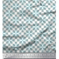 thumbnail image 1 of Soimoi White Cotton Duck Fabric Square & Triangle Geometric Printed Craft Fabric by the Yard 56 Inch Wide, 1 of 1
