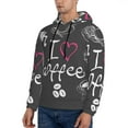 thumbnail image 3 of Sikiie I Love Coffee Men's Hoodie, Essentials Hoodie, Sweatshirt, Pullover Hooded Sweatshirt for Men-Small, 3 of 7