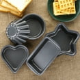 thumbnail image 6 of Walbest 4 Inch Carbon Steel Baking Tray, Non-stick Heart-shaped/Round/Square/Cartoon Pattern Non-sticky Fashion Bakeware Cake Tray Baking Tool, 1Pc, 6 of 7