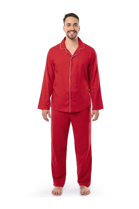 Men's Flannel Top and Bottom Pajama Set, Sizes S-5XL